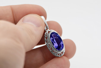 Sterling Silver 925 Sapphire Pendant vpc014s