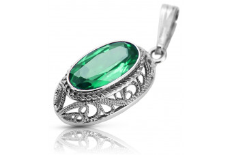 Sterling Silver 925, Emerald Pendant vpc014s