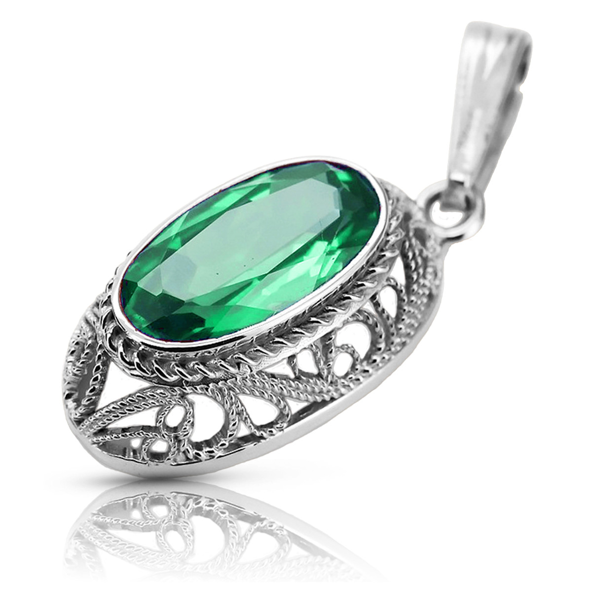 Sterling Silver 925, Emerald Pendant vpc014s