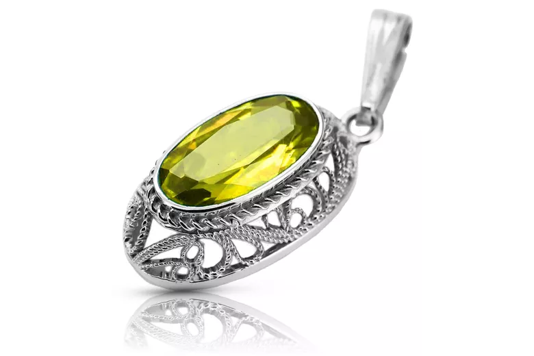 Collar de plata 925 con peridoto amarillo vpc014s