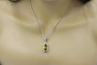 Collar de plata 925 con peridoto amarillo vpc014s