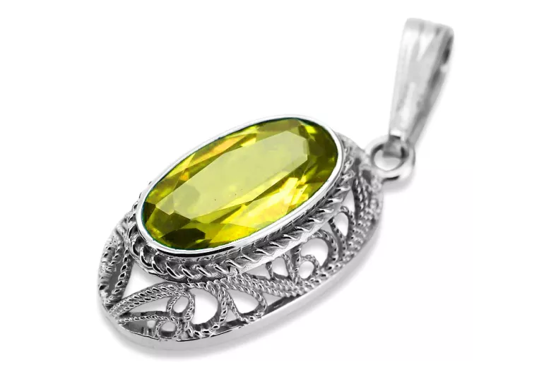 Collar de plata 925 con peridoto amarillo vpc014s