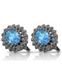 Glistening Aquamarine 14K White Gold Earrings vec125w vec125w