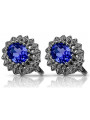 Sparkling Sapphire 14K White Gold Earrings for Elegant Evenings vec125w vec125w