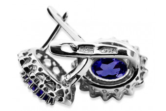 Sparkling Sapphire 14K White Gold Earrings for Elegant Evenings vec125w vec125w