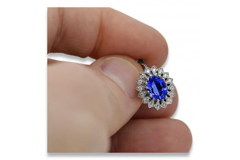Sparkling Sapphire 14K White Gold Earrings for Elegant Evenings vec125w vec125w