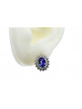 Sparkling Sapphire 14K White Gold Earrings for Elegant Evenings vec125w vec125w