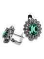 14K White Gold Emerald Studded Earrings vec125w vec125w