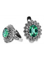 14K White Gold Emerald Studded Earrings vec125w vec125w