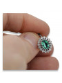 14K White Gold Emerald Studded Earrings vec125w vec125w