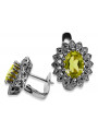 Aretes de Oro Blanco con Peridoto Amarillo de 14 Quilates vec125w