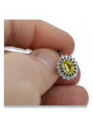 14K White Gold Peridot and Citrine Earrings vec125w