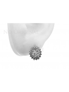 Boucles d'oreilles en Or blanc 14 carats avec monture 585 vec125w Vintage vec125w