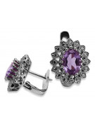 14K White Gold Amethyst Dangle Drop Earrings vec125w vec125w