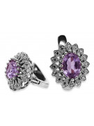 14K White Gold Amethyst Dangle Drop Earrings vec125w vec125w