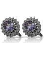 Dazzling 14K White Gold Alexandrite Studded Earrings vec125w vec125w