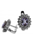 Boucles d'or blanc 14 carats 585 aux alexandrites élégantes vec125w. Vintage vec125w