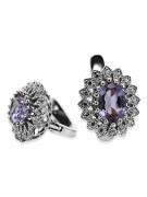 Boucles d'or blanc 14 carats 585 aux alexandrites élégantes vec125w. Vintage vec125w