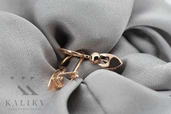 "Elegante Ohrringe im Vintage-Stil aus 14k Original-Roségold Keine Steine" ven208 ven208