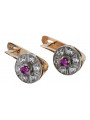 Boucles d'oreilles vintage en améthyste, or rose et or blanc 14 carats vec161rw