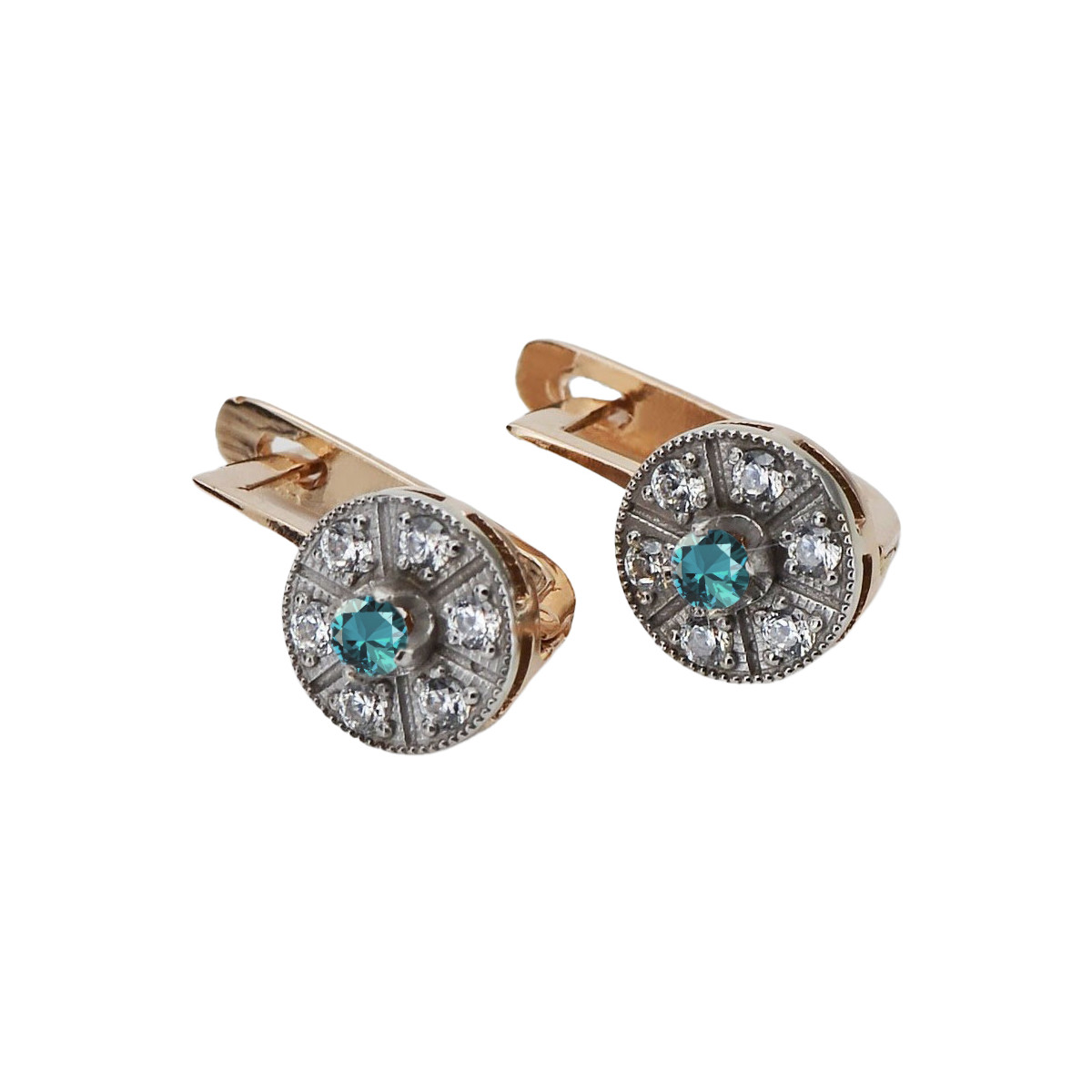 Pendientes de Aguamarina y Oro rosa vintage vec161rw vec161rw