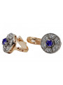 Vintage Rose Gold Sapphire Earrings vec161rw