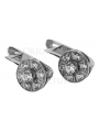 Boucles d'oreilles vintage en or rose 14 carats avec réglage en or blanc vec161rw