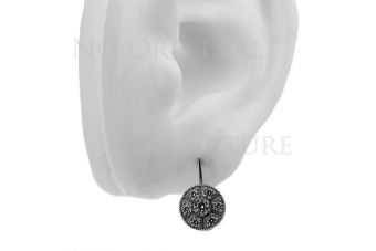 Boucles d'oreilles vintage en or rose 14 carats avec réglage en or blanc vec161rw