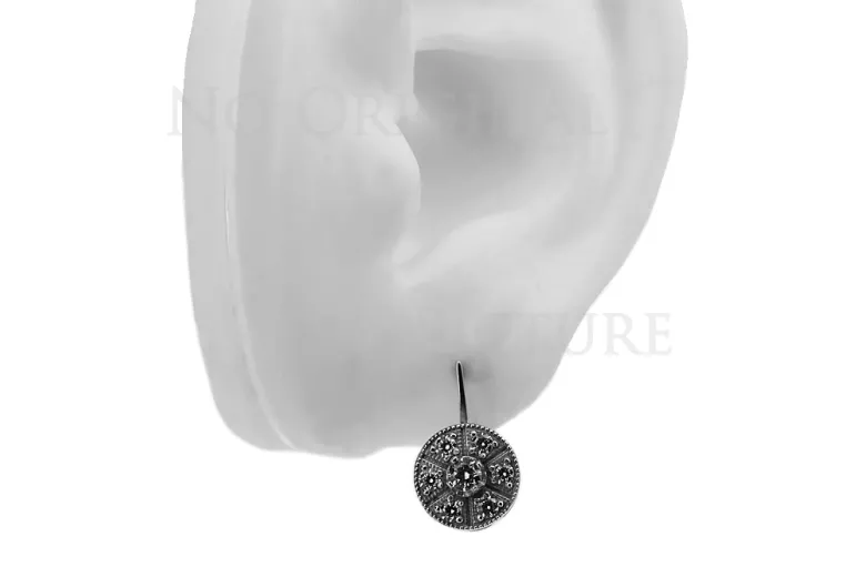 Boucles d'oreilles vintage en or rose 14 carats avec réglage en or blanc vec161rw