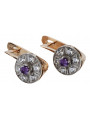 Vintage Rose Gold Alexandrite Earrings - Original 14K White Gold vec161rw