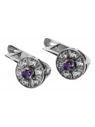 Exquisite 14K White Gold Alexandrite Earrings - Vintage Style vec161w vec161w