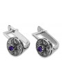 Exquisite 14K White Gold Alexandrite Earrings - Vintage Style vec161w vec161w