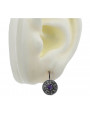 "Boucles d'oreilles en or blanc 14 carats avec Alexandrite vintage vec161w" Vintage vec161w