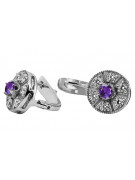 "Boucles d'oreilles en or blanc 14 carats avec Alexandrite vintage vec161w" Vintage vec161w