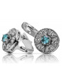 Elegant 14K White Gold Aquamarine Vintage Earrings vec161w vec161w