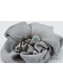 Boucles d'oreilles classiques en or blanc 14 carats 585 avec aigue-marine vec161w Vintage vec161w