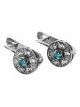 Elegant 14K White Gold Aquamarine Vintage Earrings vec161w vec161w