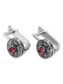 "Elegant Ruby Stud Earrings in 14K White Gold - vec161w" Vintage vec161w