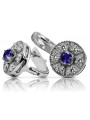 "Elegant Sapphire 14k White Gold Earrings - Vintage Style vec161w" Vintage vec161w