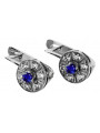 Boucles d'oreilles anciennes en or blanc 14 carats 585 avec saphirs vec161w Vintage vec161w