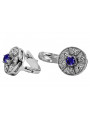 "Elegant Sapphire 14k White Gold Earrings - Vintage Style vec161w" Vintage vec161w