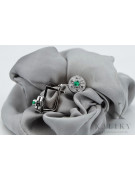 "Classic Emerald Studs in 14K White Gold vec161w" Vintage vec161w