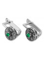 "Classic Emerald Studs in 14K White Gold vec161w" Vintage vec161w