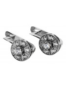 "Elegantes Pendientes de Oro Blanco de 14 Quilates con Zirconia Vec161w" Vintage vec161w