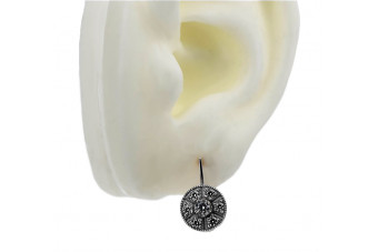 Boucles d'oreilles élégantes en or blanc 14 carats avec zircones, style vintage vec161w Vintage vec161w