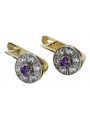 "Boucles d'oreilles en or jaune vintage 14k 585 avec alexandrite vec161yw" Vintage vec161yw