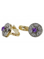 "Boucles d'oreilles en or jaune vintage 14k 585 avec alexandrite vec161yw" Vintage vec161yw