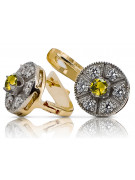 "Elegantes Pendientes de Oro Amarillo Vintage 14k 585 con Peridoto vec161yw" Vintage vec161yw