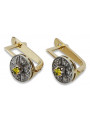 "Elegantes Pendientes de Oro Amarillo Vintage 14k 585 con Peridoto vec161yw" Vintage vec161yw