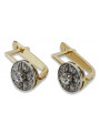 Classic Dual-Tone 14K Yellow and White Gold Zirco Earrings vec161yw vec161yw